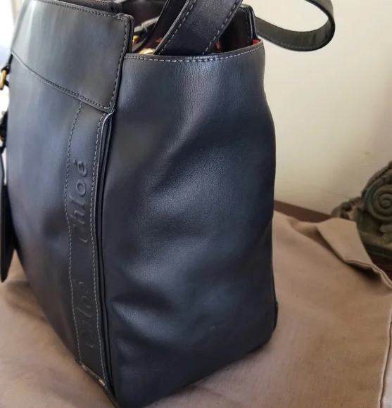 Sale!! Chloe black  eden big like new tote bag - Picture 3 of 16